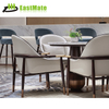 Solid walnut wood dining chair with fabric leather upholstered chair