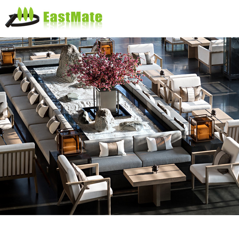 ustomized-design hotel furniture wooden hotel lobby sofa set