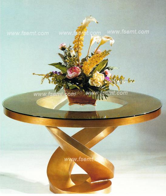 European Sculptural Luxury Glass Flower Tables for Hotel