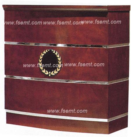 Customized Solid Wood Base and Marble Upholstery Reception Desk for Hotel Public and Dining Area